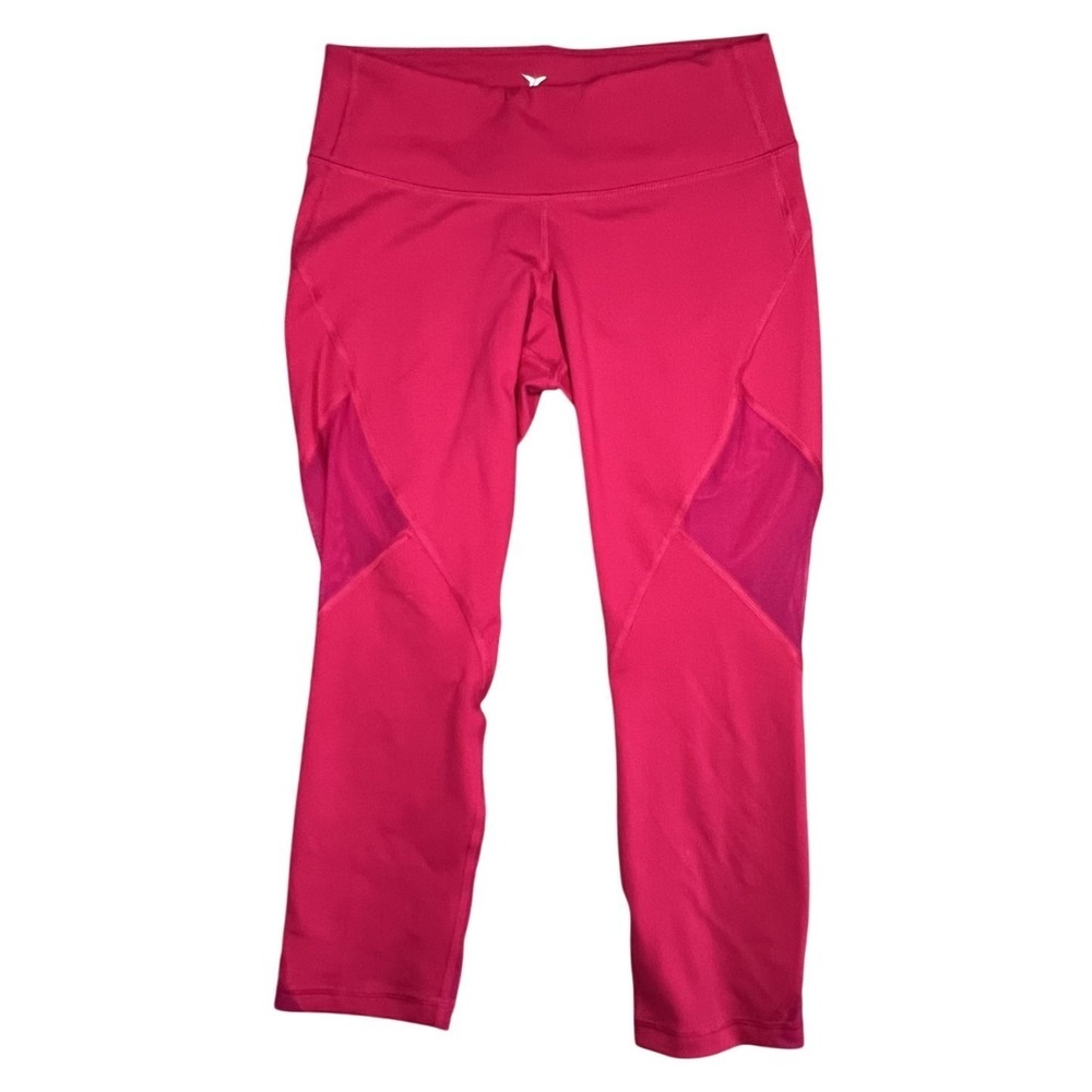 Old Navy Active GO-DRY Women's‎ S/P Petite Pink Capri Leggings Mesh Panels